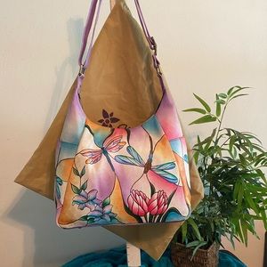 Anuschka Dragonfly Glass Painting Purse